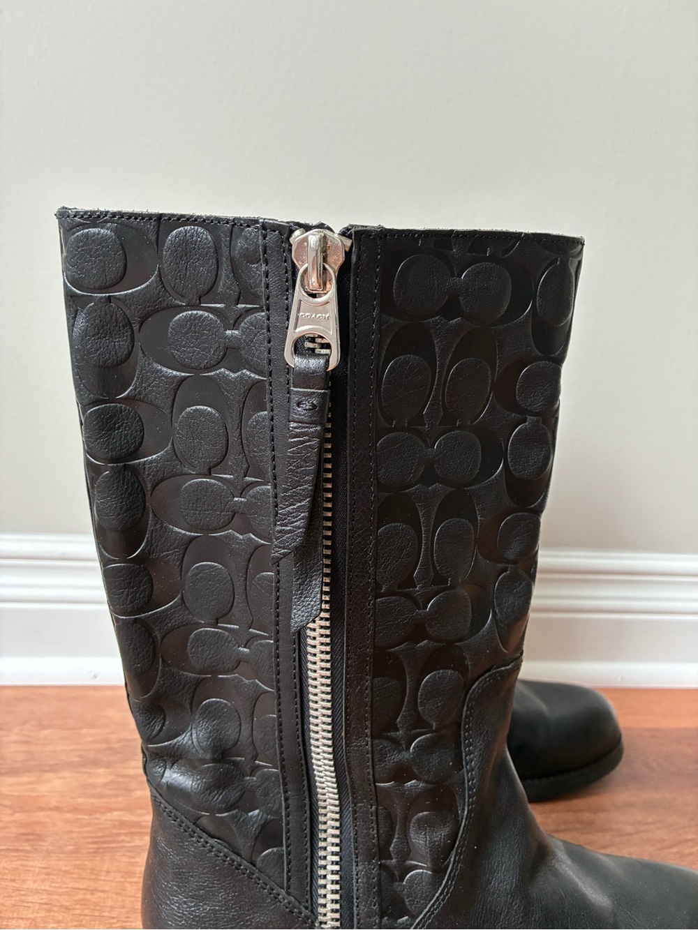 Coach Valentine Leather Signature Monogram Embossed Boots, A7785 - Picture 4 of 15